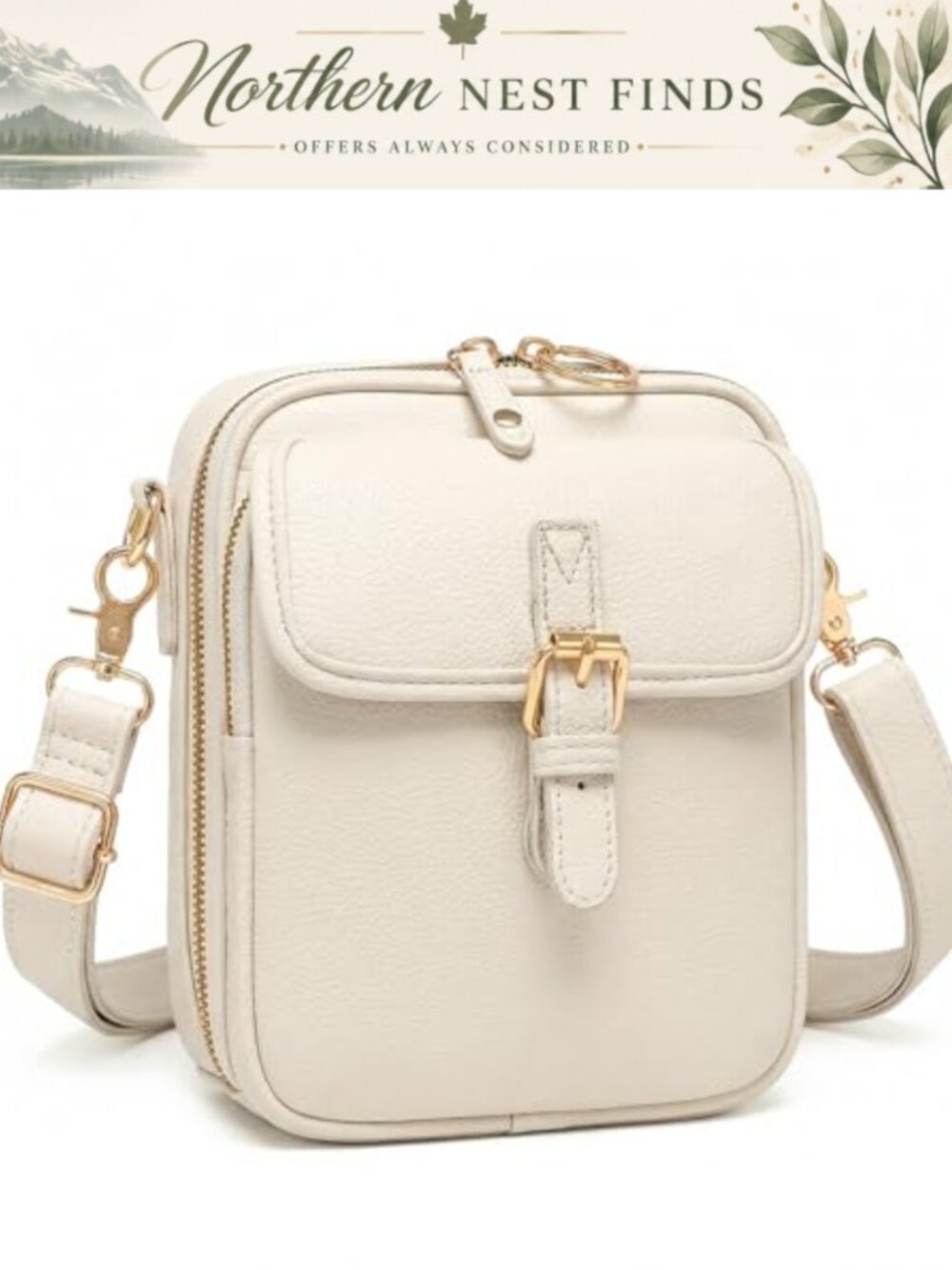 Vegan Leather Small Crossbody Bag Anti-Theft Card Organizer Shoulder Purse